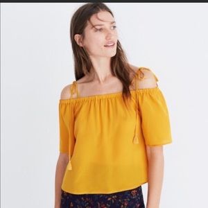 Off the shoulders yellow top